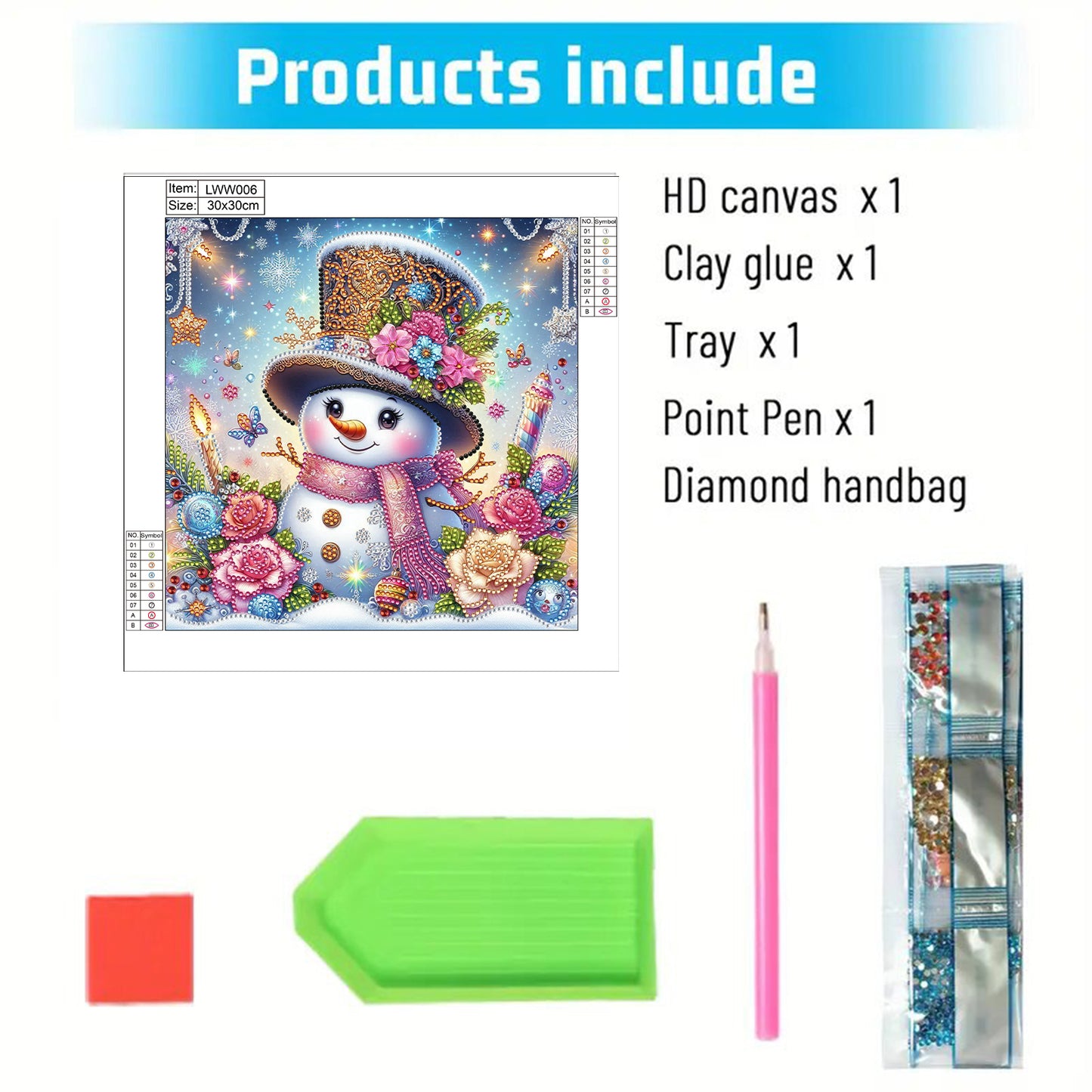 Snowman In The Snow - Special Shaped Drill Diamond Painting 30*30CM