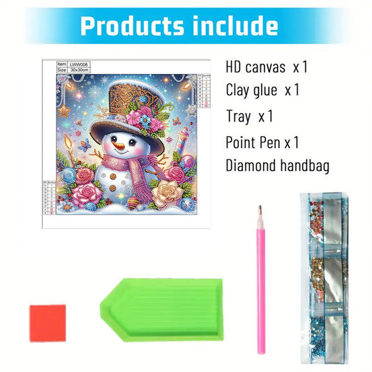 Snowman In The Snow - Special Shaped Drill Diamond Painting 30*30CM