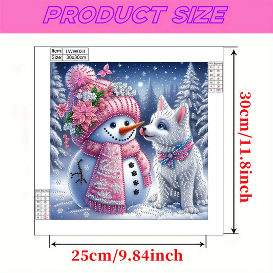 Snowman In The Snow - Special Shaped Drill Diamond Painting 30*30CM