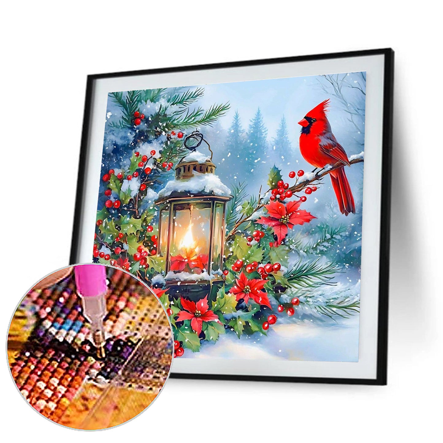 Lamp And Cardinal - Full Round Drill Diamond Painting 40*40CM