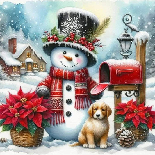 Snowman - Full Round Drill Diamond Painting 40*40CM