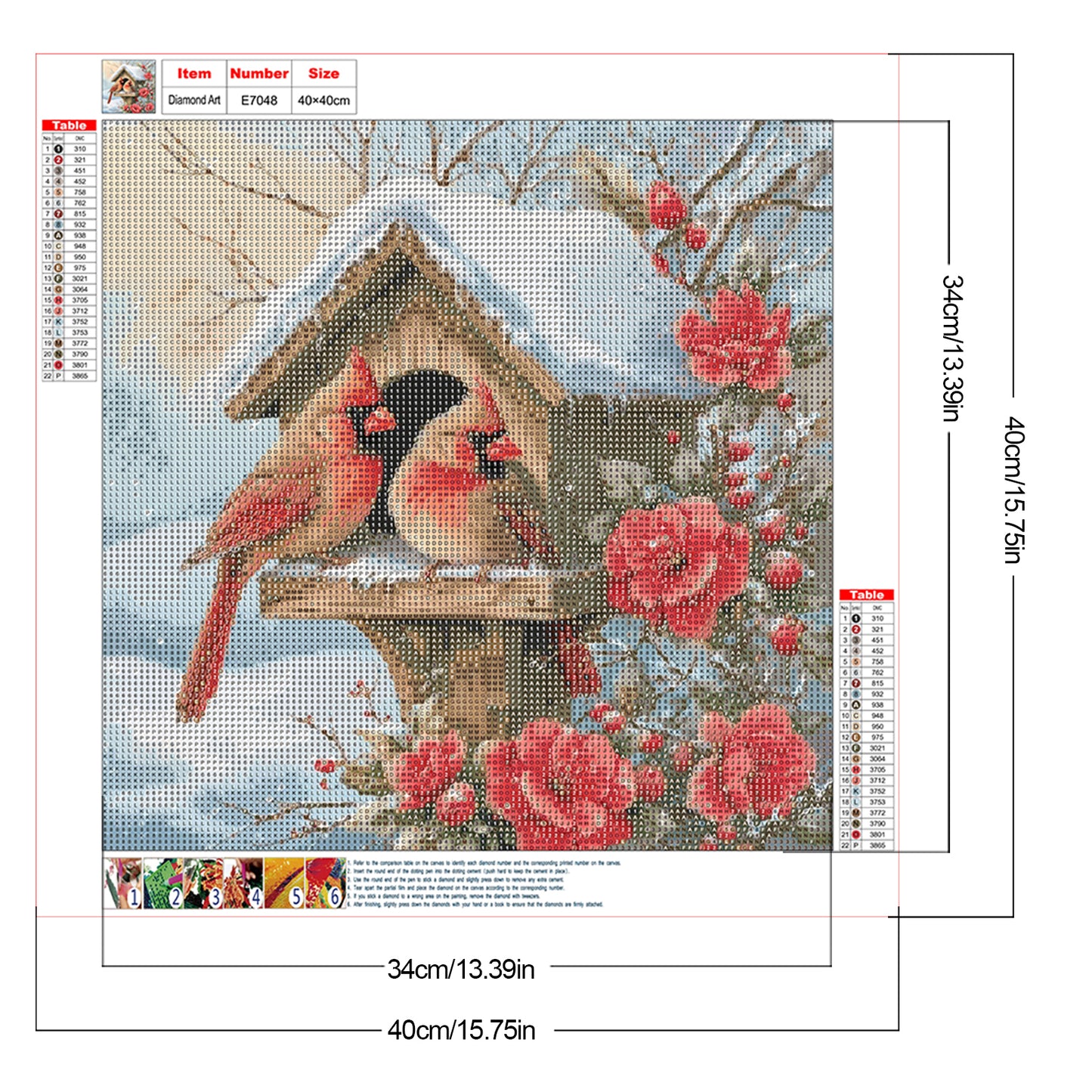 Cardinal House - Full Round Drill Diamond Painting 40*40CM