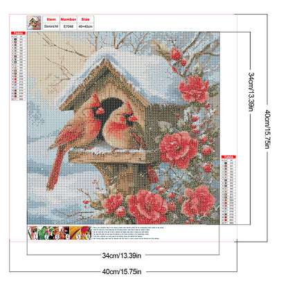 Cardinal House - Full Round Drill Diamond Painting 40*40CM
