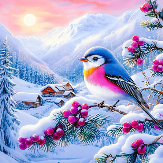 Winter Birds - Full Round Drill Diamond Painting 40*40CM
