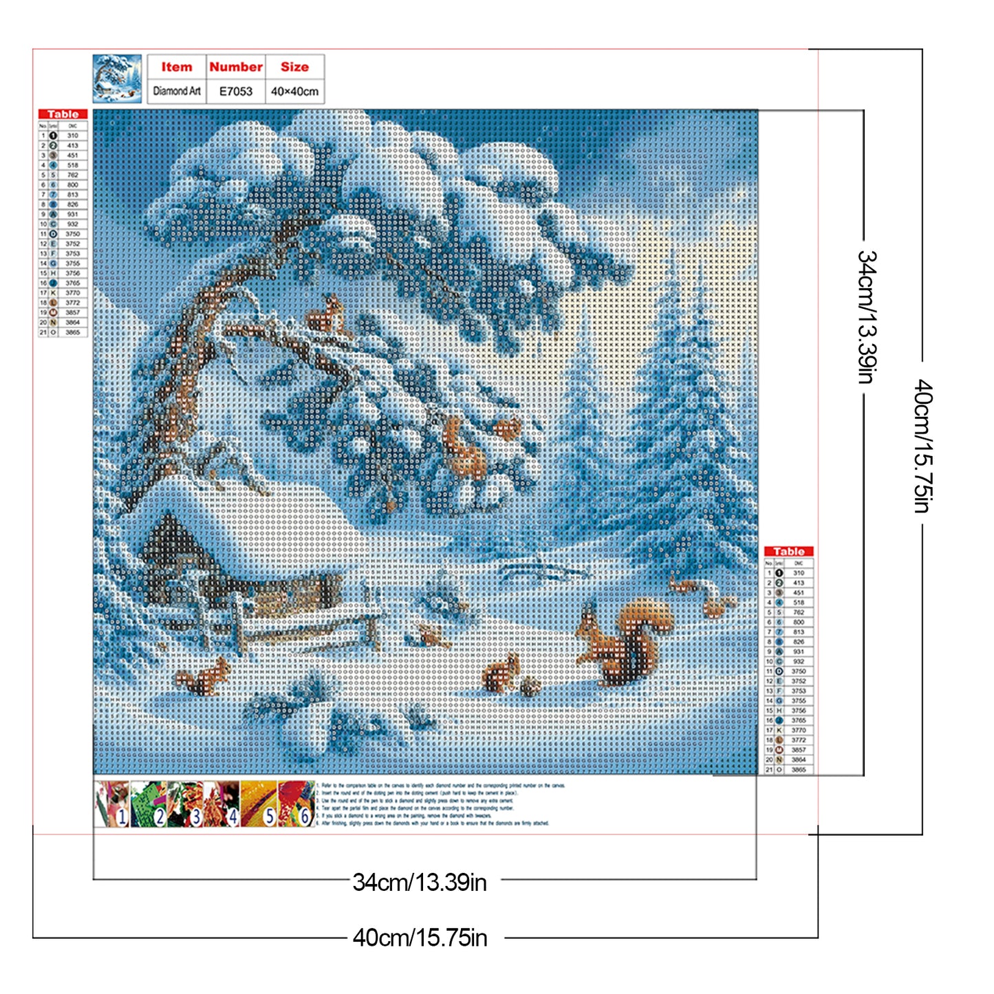Snow Scene - Full Round Drill Diamond Painting 40*40CM