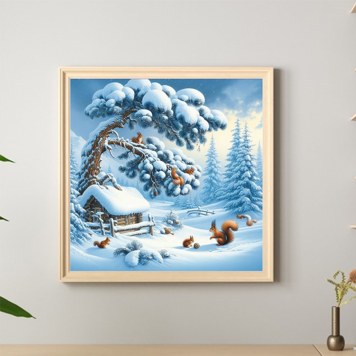 Snow Scene - Full Round Drill Diamond Painting 40*40CM