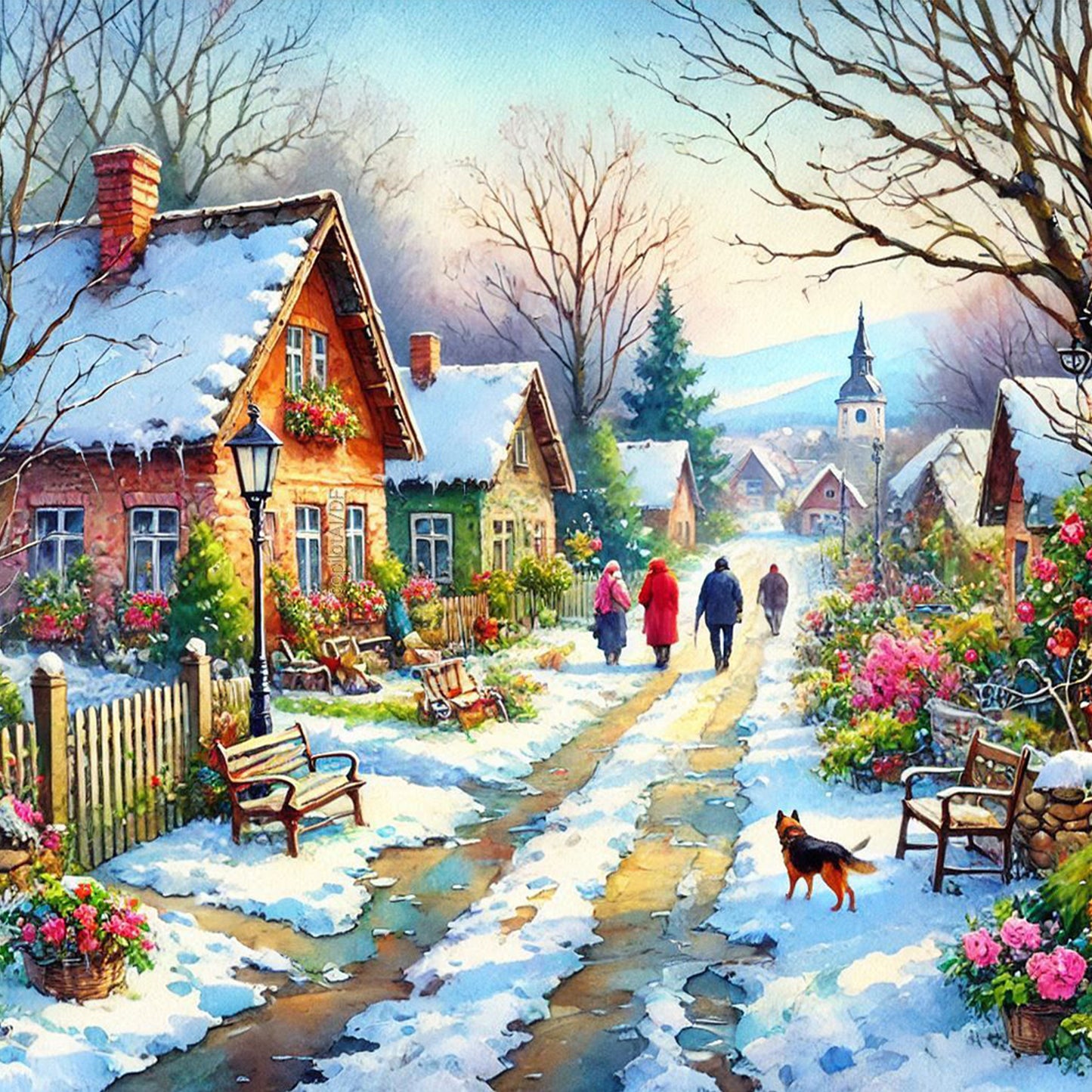Winter - Full Round Drill Diamond Painting 40*40CM