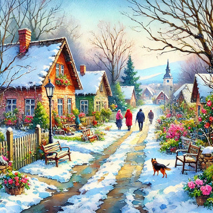 Winter - Full Round Drill Diamond Painting 40*40CM