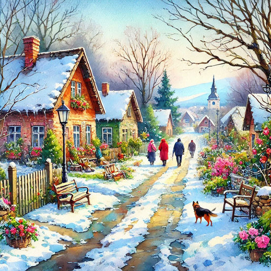 Winter - Full Round Drill Diamond Painting 40*40CM