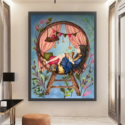 Forest Girl Diary - 11CT Stamped Cross Stitch 58*74CM (Egyptian cotton)(Xiaobai)