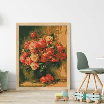 Bouquet Of Roses - 14CT Stamped Cross Stitch 48*56CM(Joy Sunday)