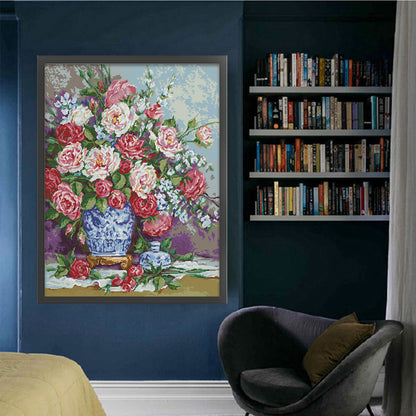 Her Majesty'S Roses - 14CT Stamped Cross Stitch 50*64CM(Joy Sunday)