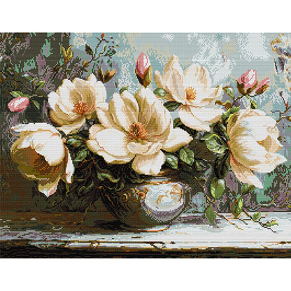Mysterious Magnolia - 14CT Stamped Cross Stitch 56*44CM(Joy Sunday)