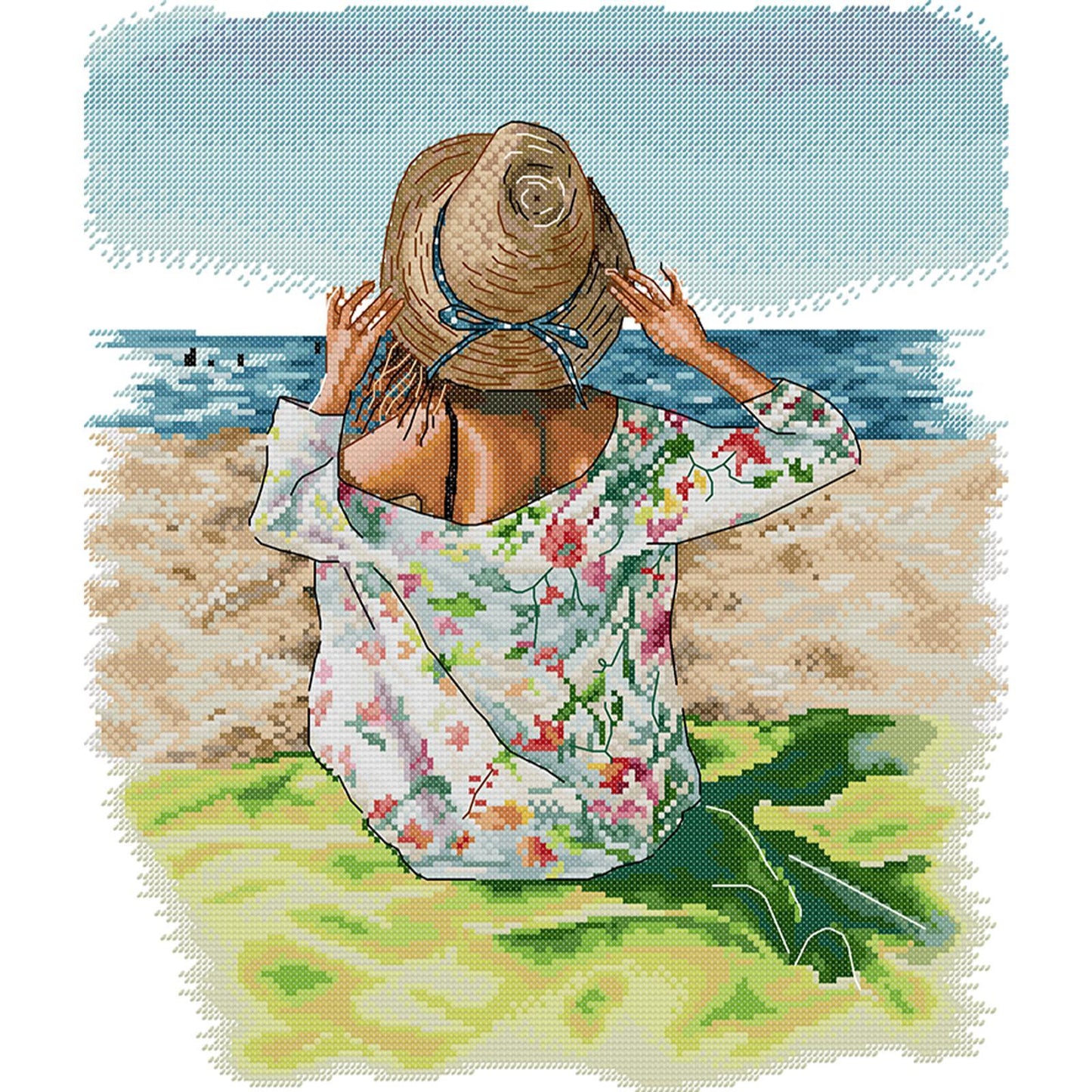 Seaside - 14CT Stamped Cross Stitch 36*40CM(Joy Sunday)