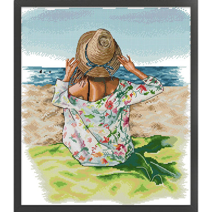 Seaside - 14CT Stamped Cross Stitch 36*40CM(Joy Sunday)