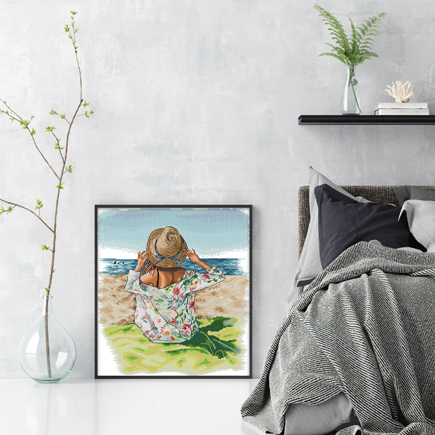 Seaside - 14CT Stamped Cross Stitch 36*40CM(Joy Sunday)