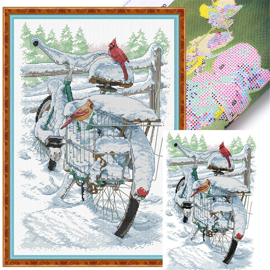 Thunderbird On A Bicycle - 14CT Stamped Cross Stitch 31*47CM(Joy Sunday)