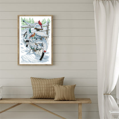 Thunderbird On A Bicycle - 14CT Stamped Cross Stitch 31*47CM(Joy Sunday)