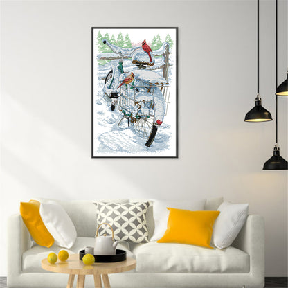 Thunderbird On A Bicycle - 14CT Stamped Cross Stitch 31*47CM(Joy Sunday)