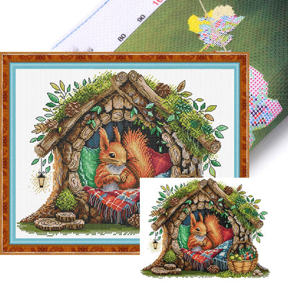 Squirrel'S Home - 14CT Stamped Cross Stitch 35*29CM(Joy Sunday)