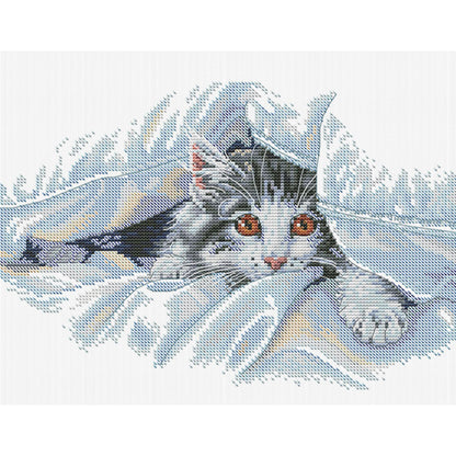 A Peek Through The Frame - 14CT Stamped Cross Stitch 34*28CM(Joy Sunday)