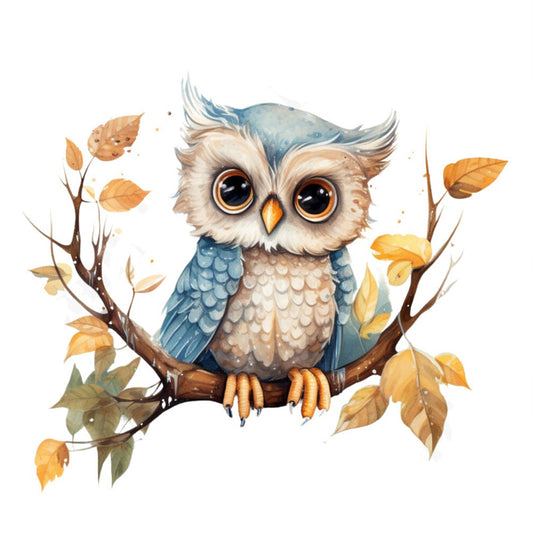 Owl - Full Round Drill Diamond Painting 40*40CM