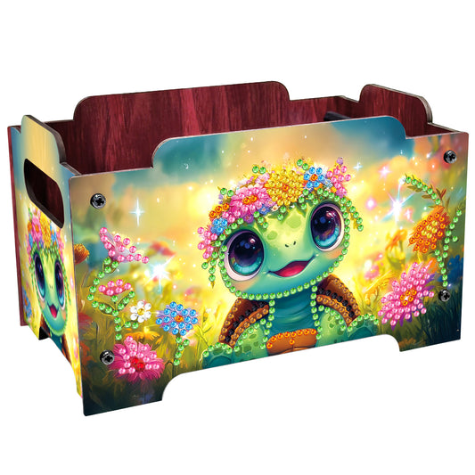 5D DIY Diamond Painting Art Decorative Storage Box Wood Storage Clutch (Turtle)