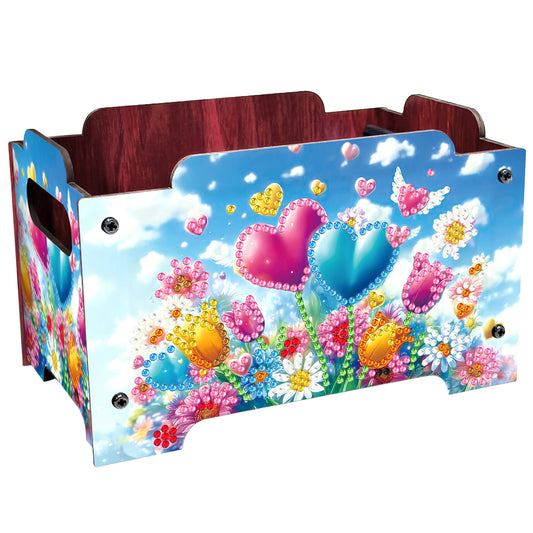 5D DIY Diamond Painting Decorative Storage Box Wood Storage Clutch (Balloon)