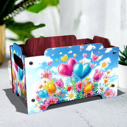 5D DIY Diamond Painting Decorative Storage Box Wood Storage Clutch (Balloon)