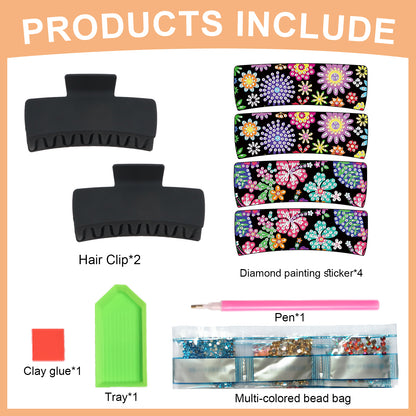 2Pcs Flowers DIY Diamond Hair Claw Clips Making Kit for Women Ladies   Girls