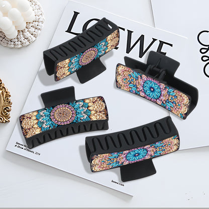 2Pcs Mandala DIY Diamond Hair Claw Clips Making Kit for Women Ladies   Girls