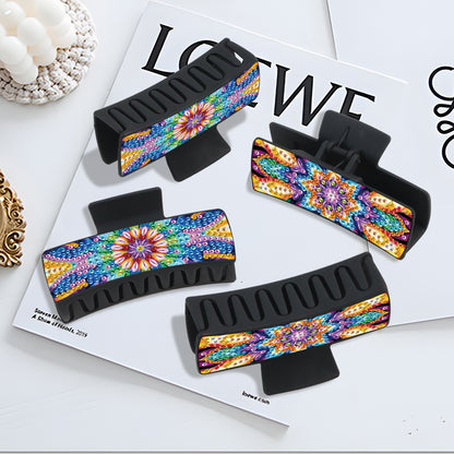 2PcsMandala DIY Diamond Hair Claw Clips Making Kit for Women Ladies   Girls