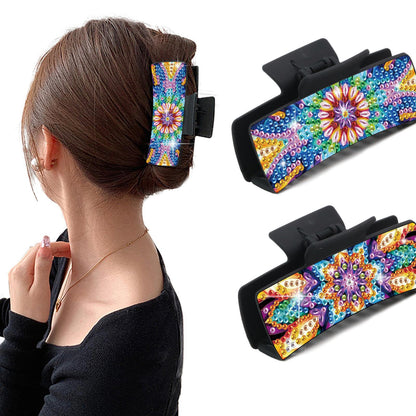 2PcsMandala DIY Diamond Hair Claw Clips Making Kit for Women Ladies   Girls