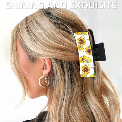 2Pcs Sunflower DIY Diamond Hair Claw Clips Making Kit for Women Ladies   Girls