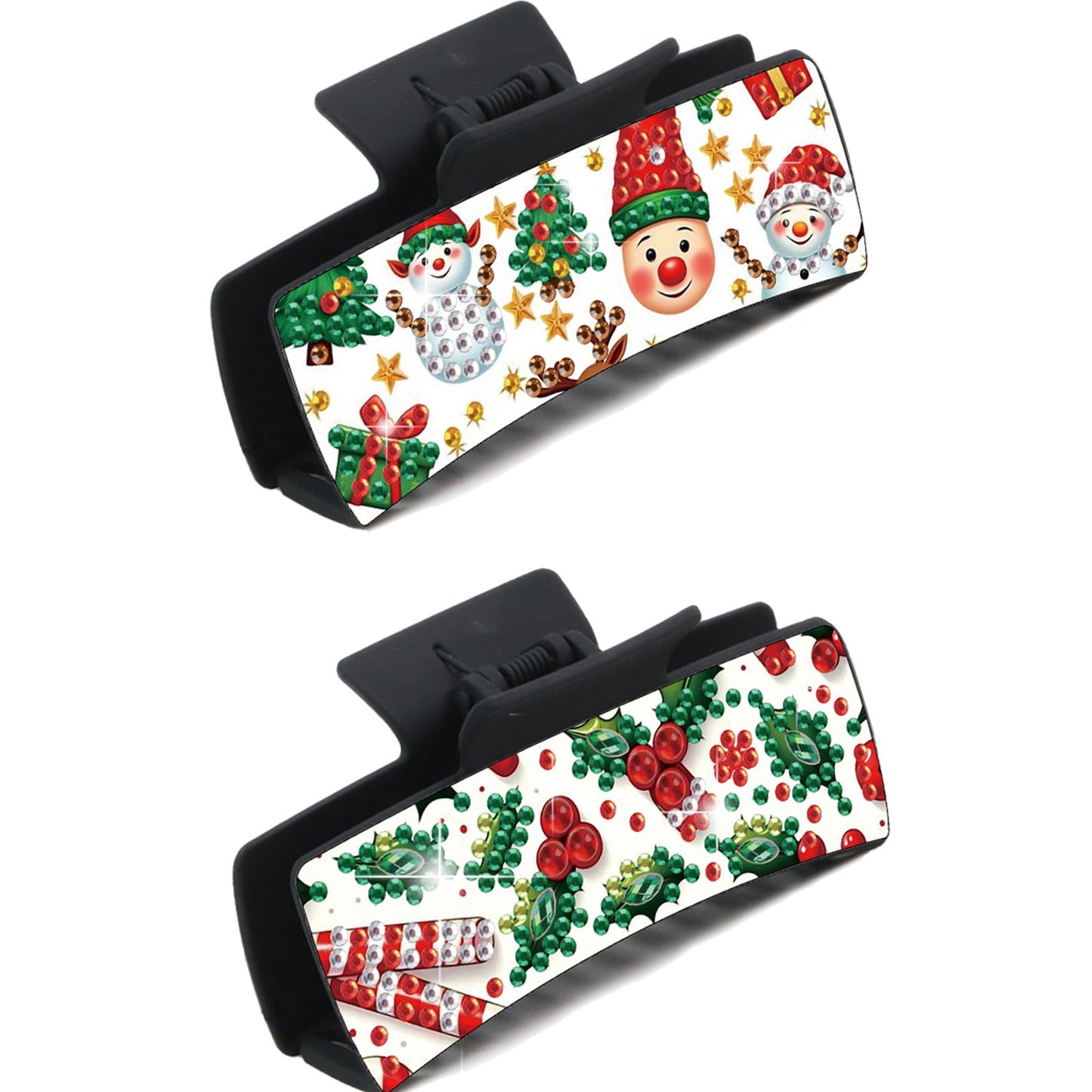 2Pcs Christmas DIY Diamond Hair Claw Clips Making Kit for Women Ladies   Girls