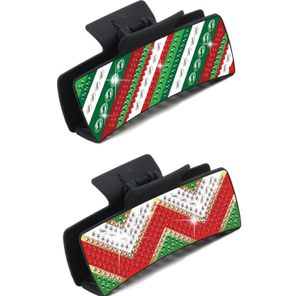 2Pcs Christmas DIY Diamond Hair Claw Clips Making Kit for Women Ladies   Girls