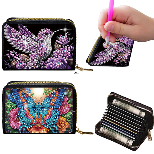 2pcs Hummingbird Butterfly Diamond Painting Fashion Card Holder Coin Purse