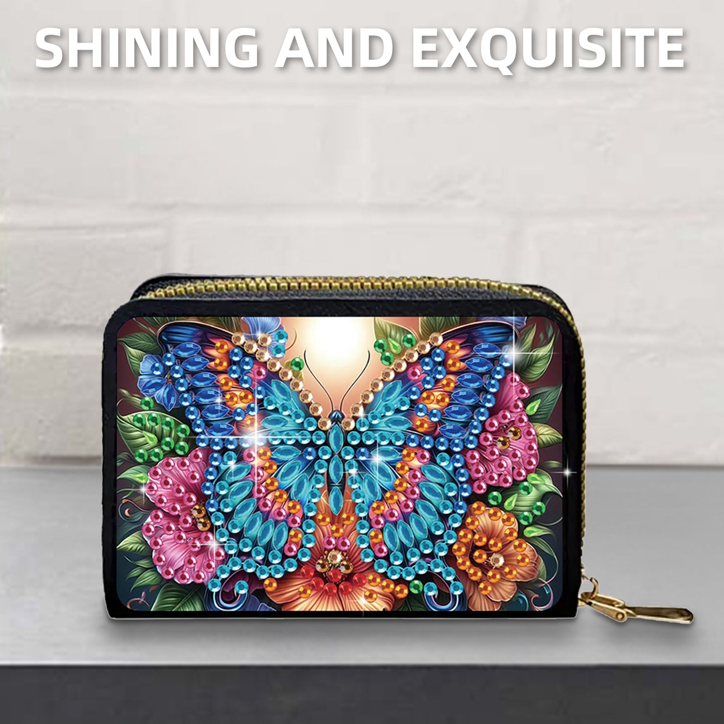 2pcs Hummingbird Butterfly Diamond Painting Fashion Card Holder Coin Purse