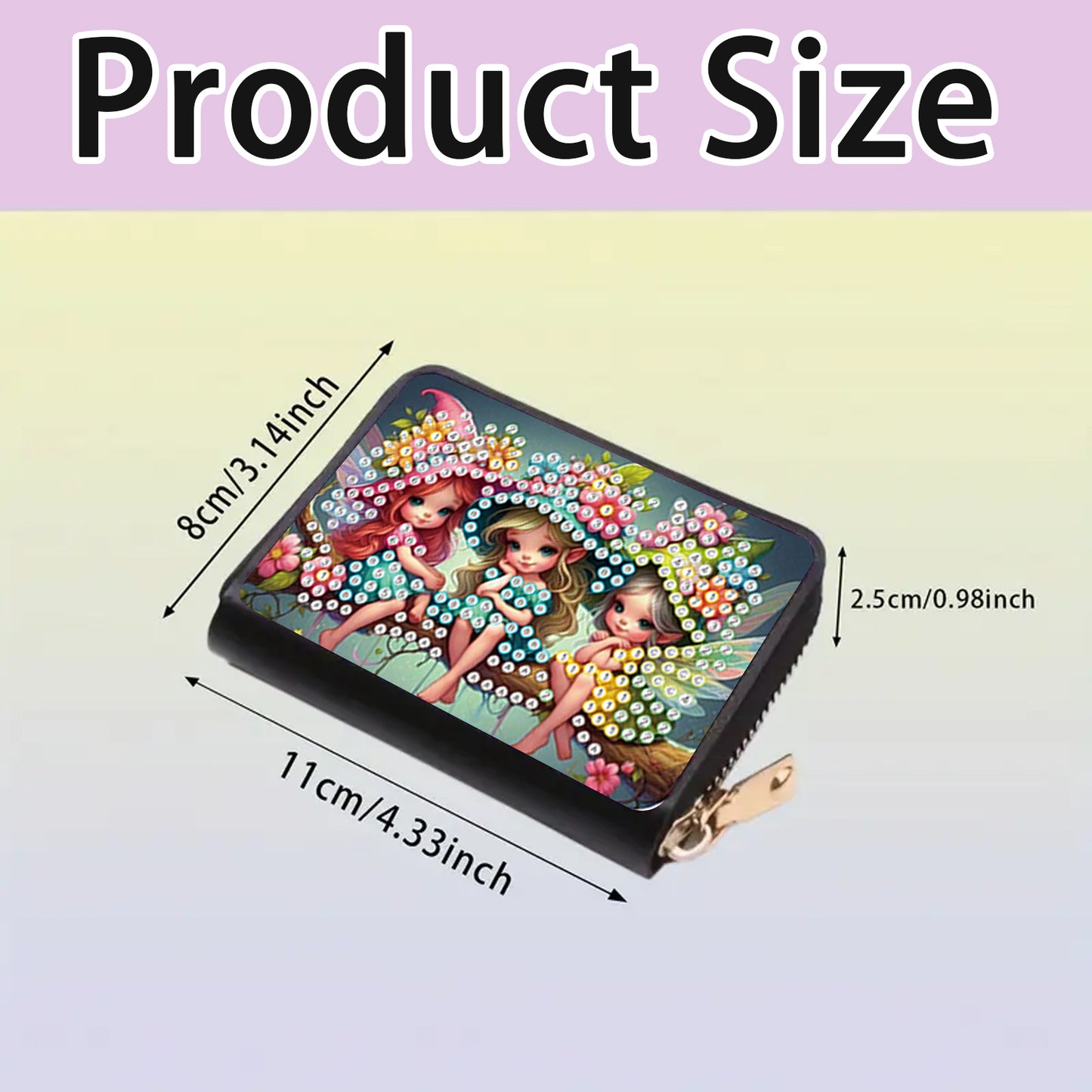 2pcs Elf Girl Pattern Diamond Painting Fashion Card Holder Compact Coin Purse