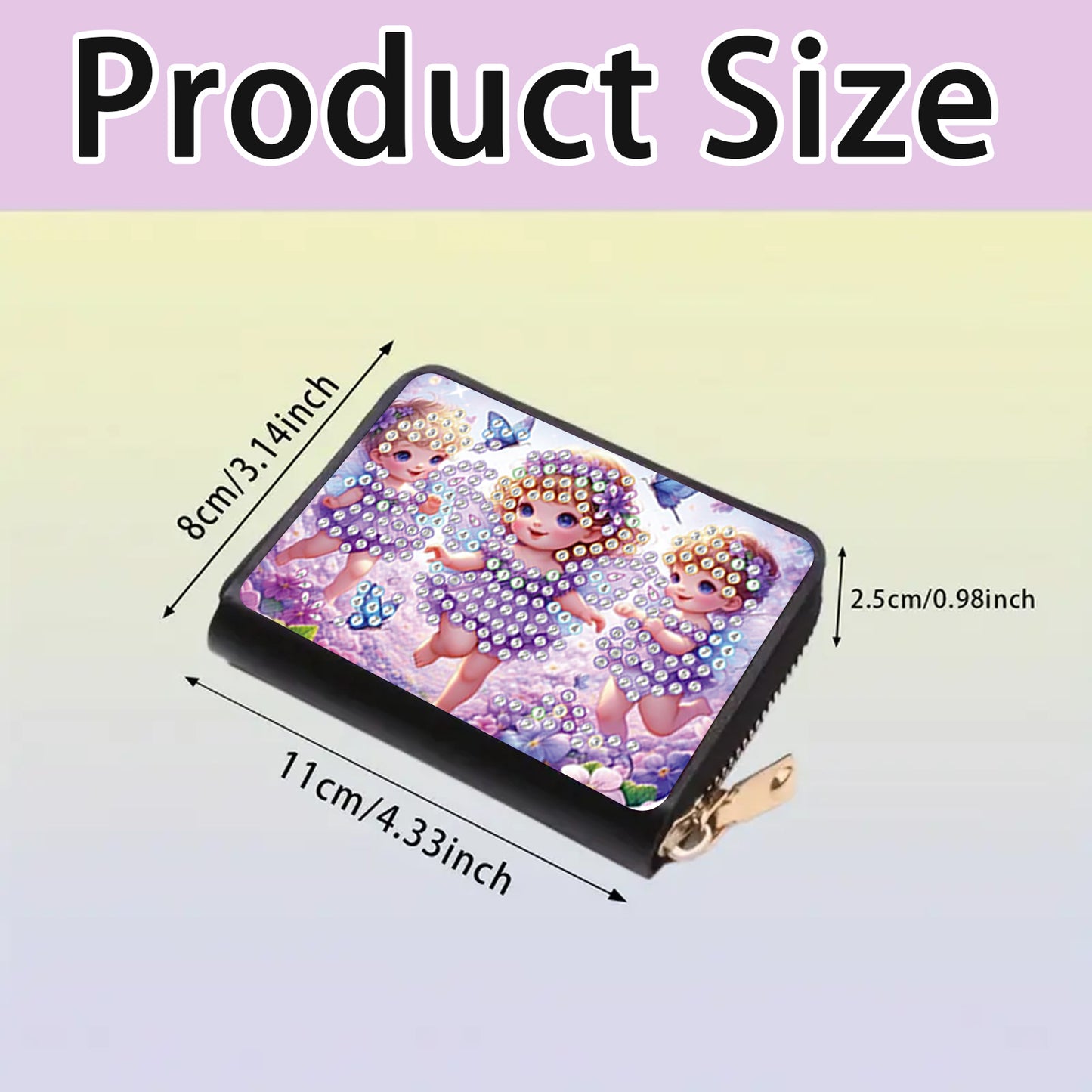 2pcs Elf Girl Pattern Diamond Painting Fashion Card Holder Compact Coin Purse