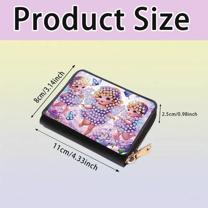 2pcs Elf Girl Pattern Diamond Painting Fashion Card Holder Compact Coin Purse