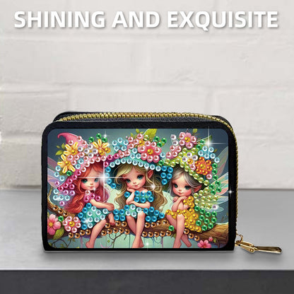 2pcs Elf Girl Pattern Diamond Painting Fashion Card Holder Compact Coin Purse