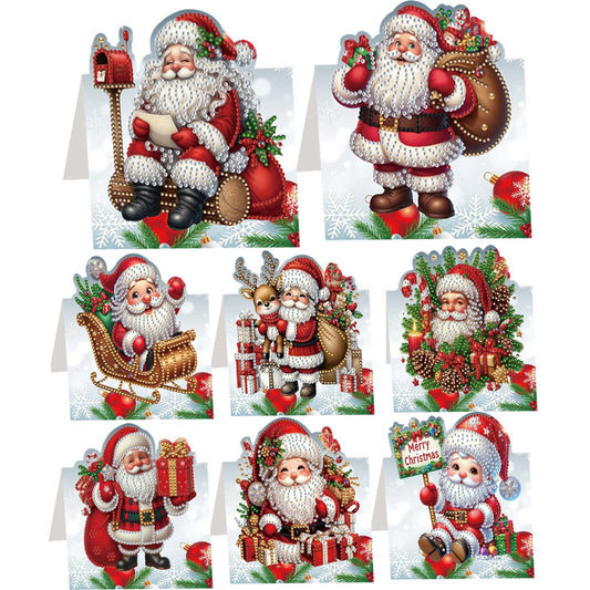 8PCS DIY Diamond Art Greeting Cards Congratulations Cards   Gifts (Christmas)