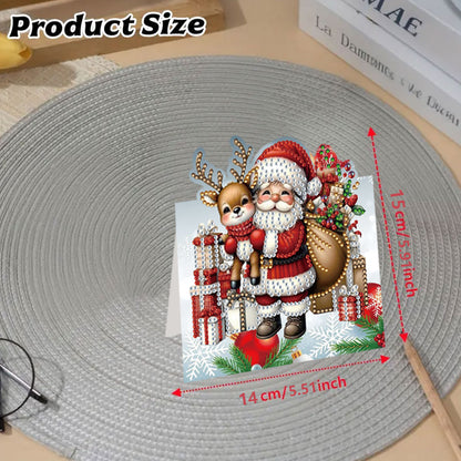 8PCS DIY Diamond Art Greeting Cards Congratulations Cards   Gifts (Christmas)