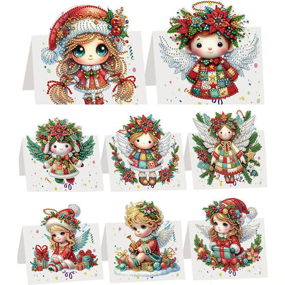 8PCS DIY Diamond Art Greeting Cards Congratulations Cards   Gifts (Christmas)