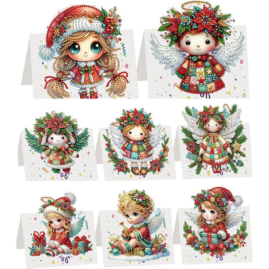 8PCS DIY Diamond Art Greeting Cards Congratulations Cards   Gifts (Christmas)