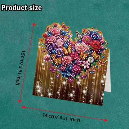 8PCS DIY Diamond Art Greeting Cards Xmas Congratulations Cards   Gifts (Heart)