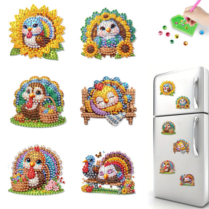6pcs Soft Magnetic DIY Diamond Painting Fridge Magnet Kit for Beginners Gifts