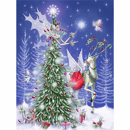 Christmas Tree Reindeer - Full Round Drill Diamond Painting 40*50CM