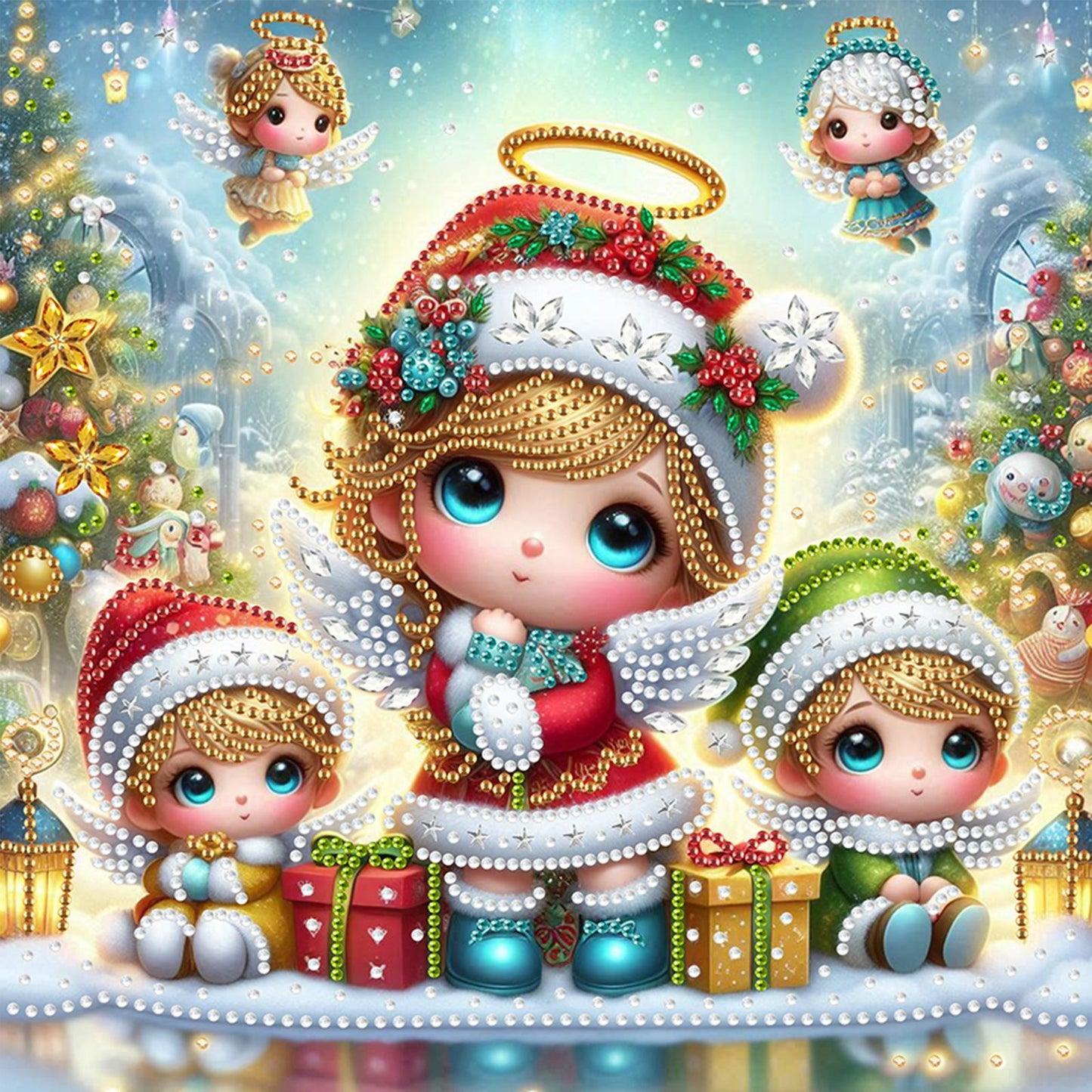 Little Girl In Snow Scene - Special Shaped Drill Diamond Painting 30*30CM